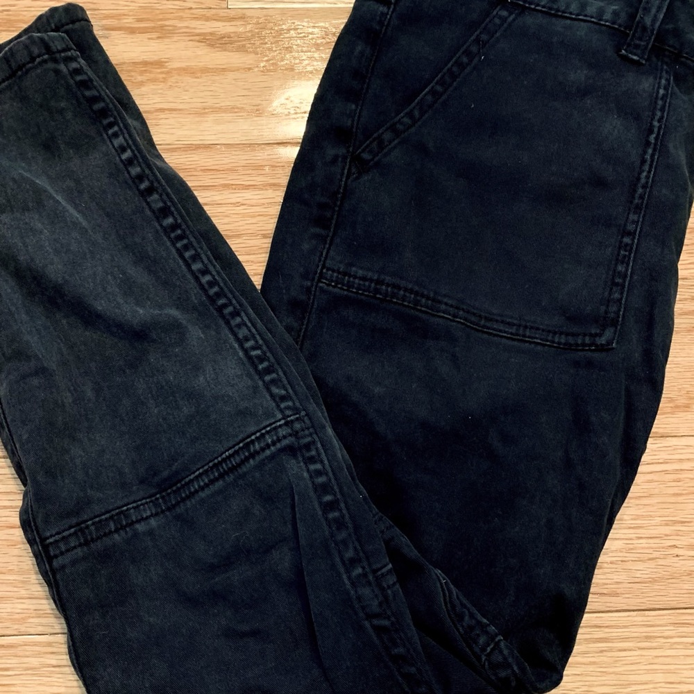 Washed Black Cargo Skinny Jean